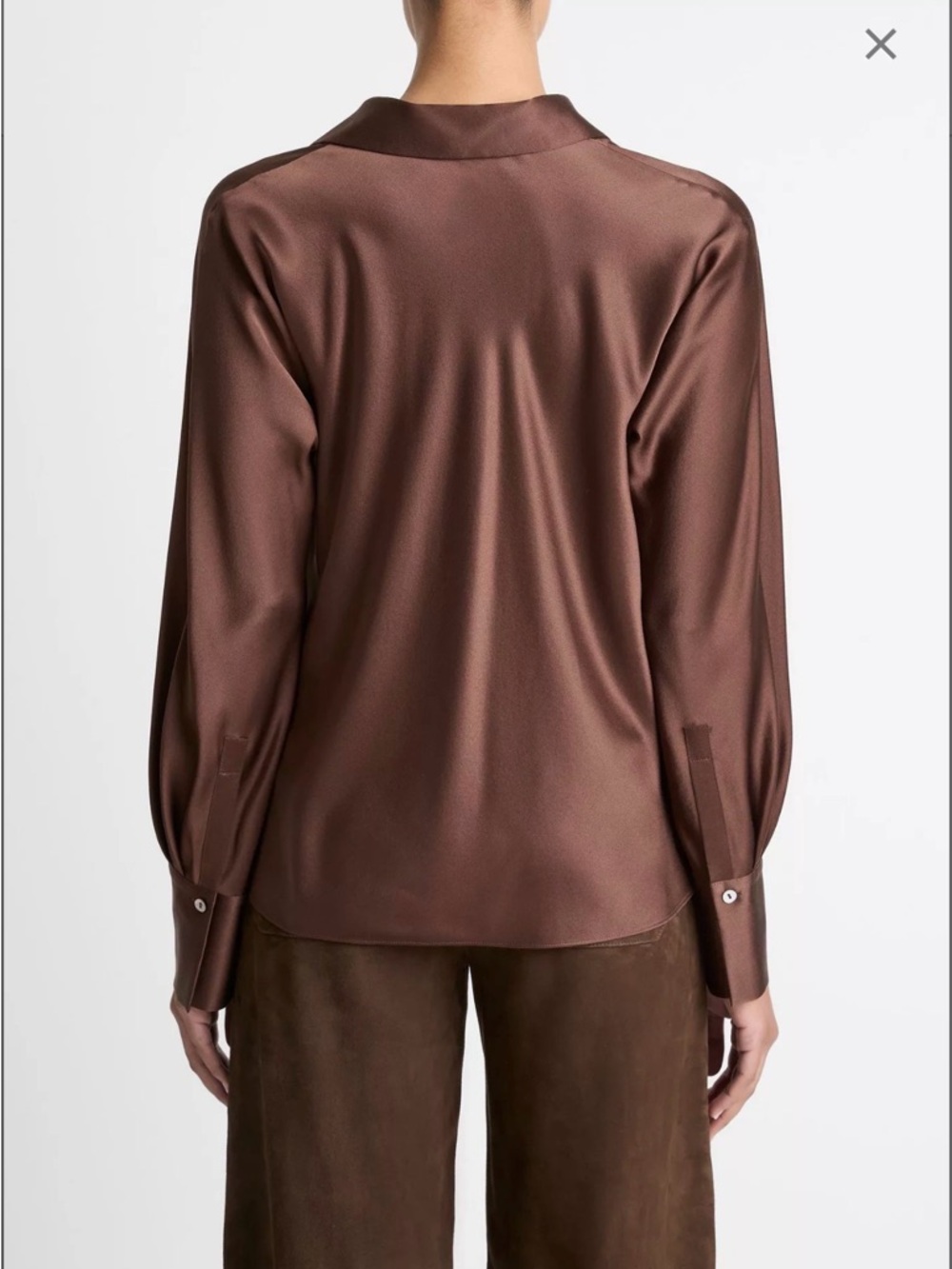 Vince 100% Silk Teal Blouse NWT Long Sleeve Button Front Size 3X - Picture 10 of 10